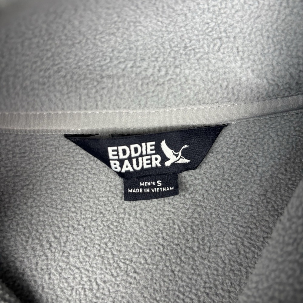 Eddie Bauer Pullover Mens Small Gray 1/4 Button Sweater Fleece Casual Outdoors - Picture 3 of 12